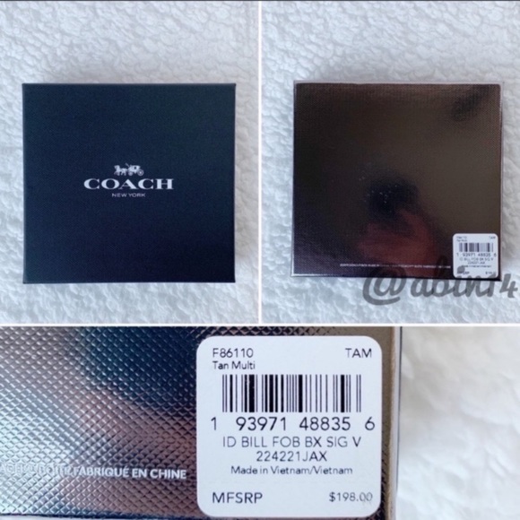 New in Gift Box Coach ID Billfold Wallet Key Fob - Picture 8 of 10